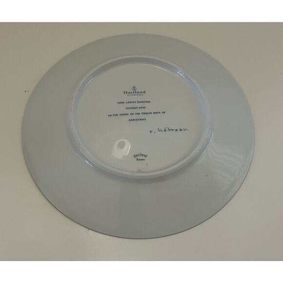 Haviland Limoges The 12 Days of Christmas Plate Nine Ladies Dancing 1978 Signed - Picture 4 of 6